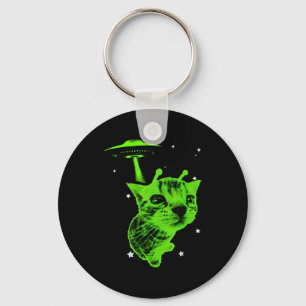 Alien-Katze-Meme-UFO-vintage-grafisches-T-Shirt-y2 Schlüsselanhänger