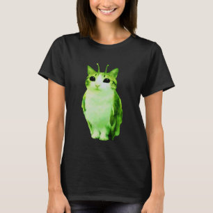 Alien Katzen-Eule Lustig Weltraum Kosmische Katze T-Shirt