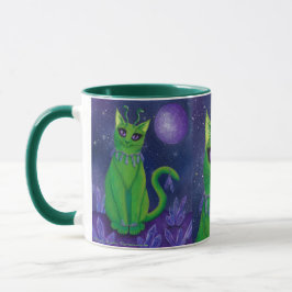 Alien-Katzen-Raum-Katzen-Galaxie-Astralkunst-Tasse Tasse