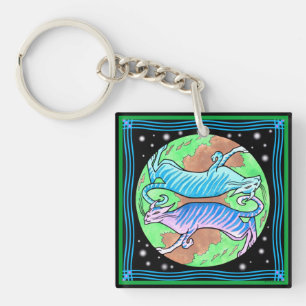 "Alien-Katzen-" Schlüsselanhänger