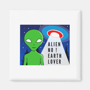 Alien Kein Erdliebhaber Lustiges Alien T Shirt Magnet