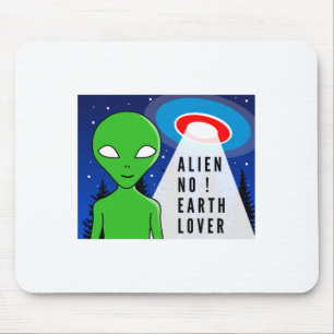 Alien Kein Erdliebhaber Lustiges Alien T Shirt Mousepad