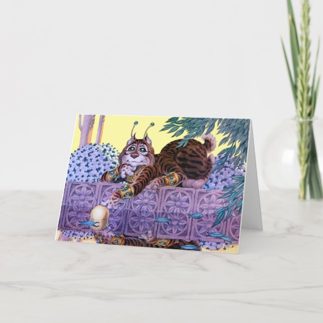 Alien Kitty Greeting Card Karte (Vorderseite)