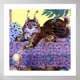 Alien Kitty Print Poster