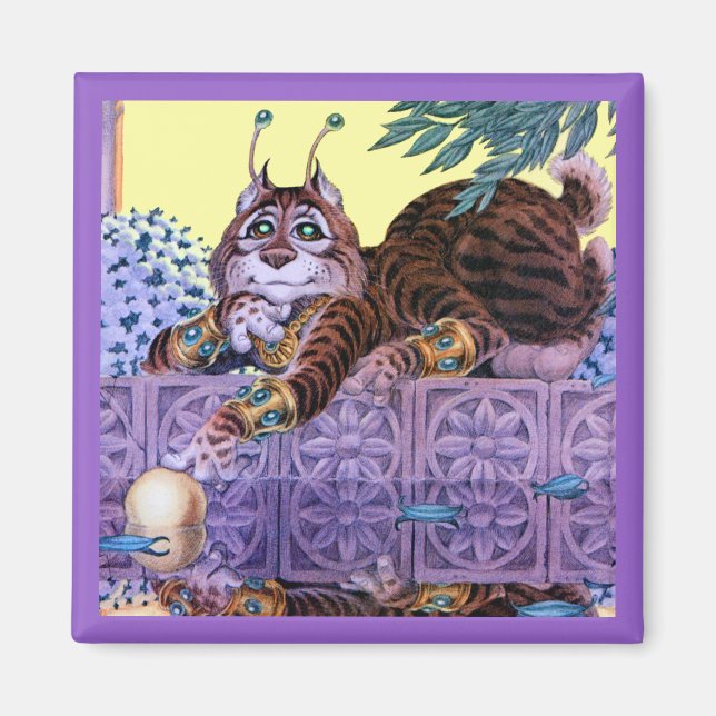 Alien Kitty Square Magnet (Vorne)