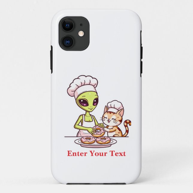 Alien-Koch-Katze-Donut-Kawaii-Design Case-Mate iPhone Hülle (Rückseite)