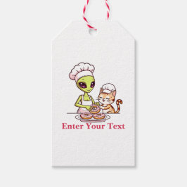 Alien-Koch-Katze-Donut-Kawaii-Design Geschenkanhänger
