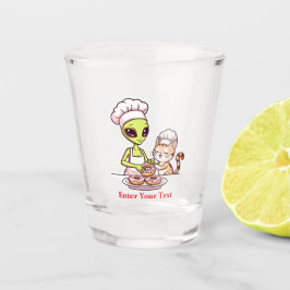 Alien-Koch-Katze-Donut-Kawaii-Design Schnapsglas