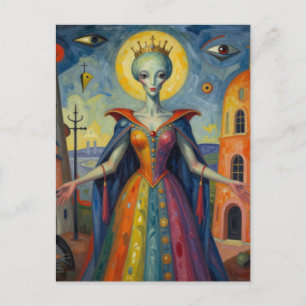 Alien-Königin Surreal Postkarte
