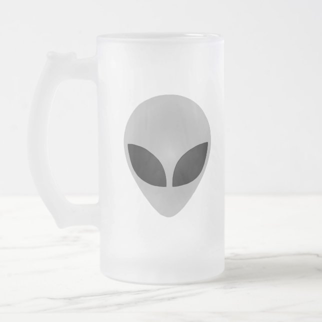 Alien-Kopf Mattglas Bierglas (Links)