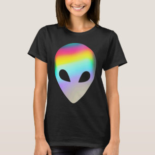 Alien Kopf Rave Gesicht Farbige UFO-Kostüm Überzeu T-Shirt
