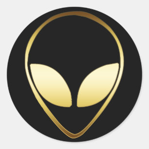 ALIEN-KOPF RUNDER AUFKLEBER