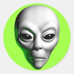 Alien-Kopf Runder Aufkleber