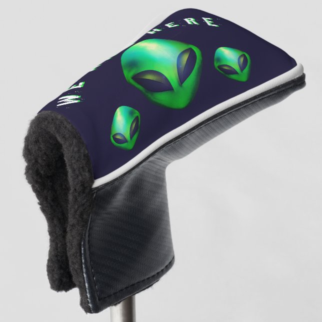 Alien Köpfe "Wir sind hier"  Golf Headcover (3/4 Vorderseite)