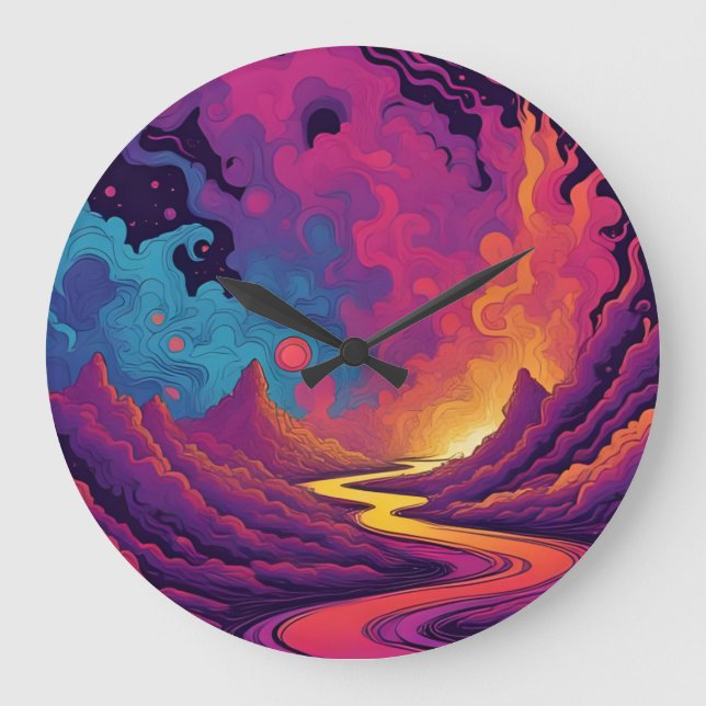 Alien-Länder Große Wanduhr (Vorderseite)