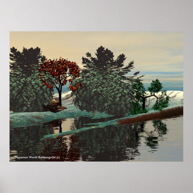 ALIEN LANDSCAPE /LAGOON IN HYPERION SCi_Fi Poster (Vorne)