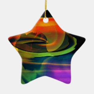 Alien Landscape Rainbow Abstrakt Keramikornament