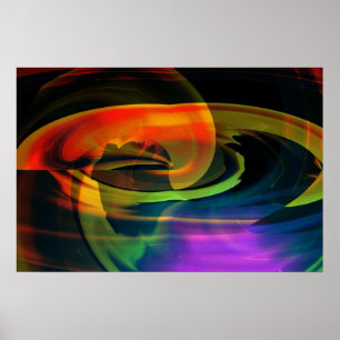 Alien Landscape Rainbow Abstrakt Poster