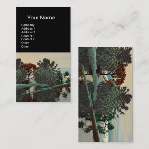 ALIEN LANDSCAPE, TREES LAGOON HYPERION Sci Fi Blac Visitenkarte