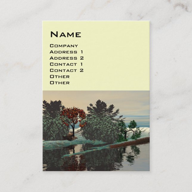 ALIEN LANDSCAPE, TREES LAGOON HYPERION Sci Fi Crem Visitenkarte (Vorderseite)
