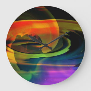 Alien Landschaft Rainbow Abstrakt Große Wanduhr