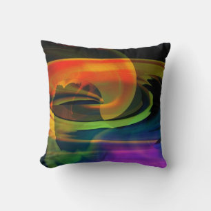 Alien Landschaft Regenbogen Abstrakt Wurf Kissen