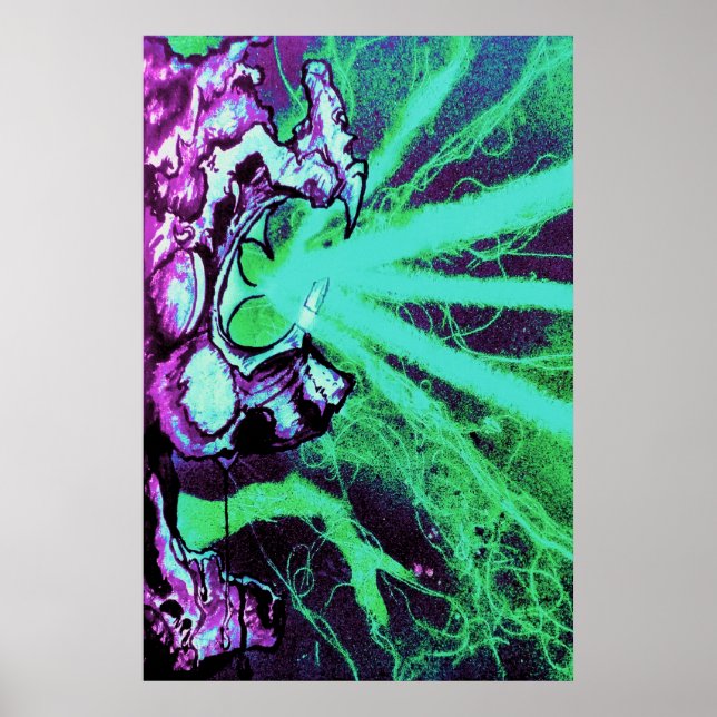 Alien Laseraugen mit Reptilienzunge Poster (Vorne)