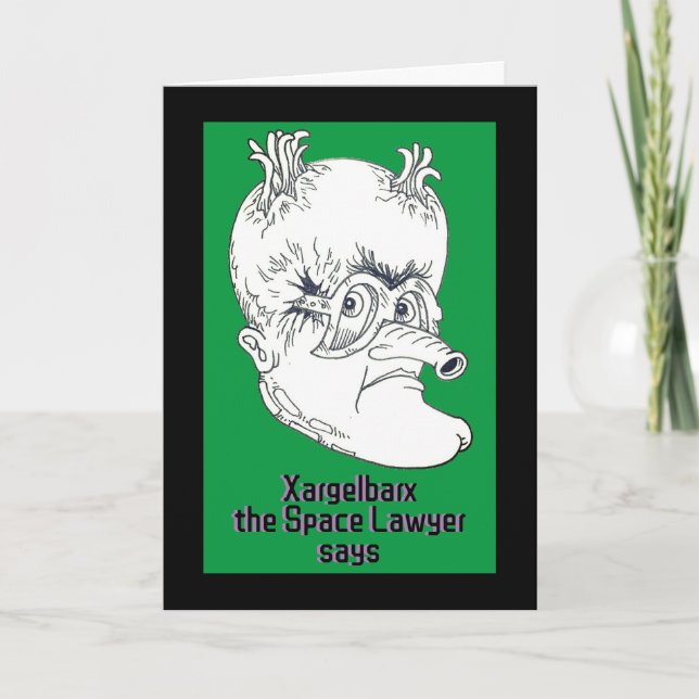 Alien Lawyer Pun DIVORCE Card Karte (Vorderseite)