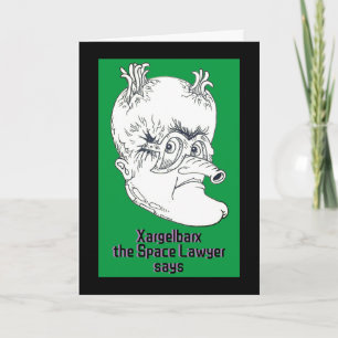 Alien Lawyer Pun DIVORCE Card Karte