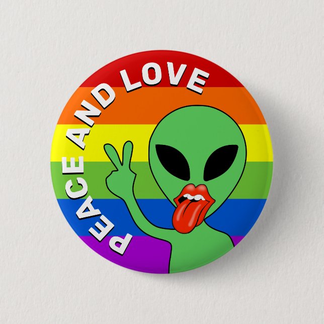 Alien Liebe Button (Vorderseite)