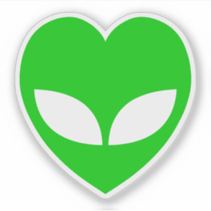 Alien Liebe Herz Aufkleber