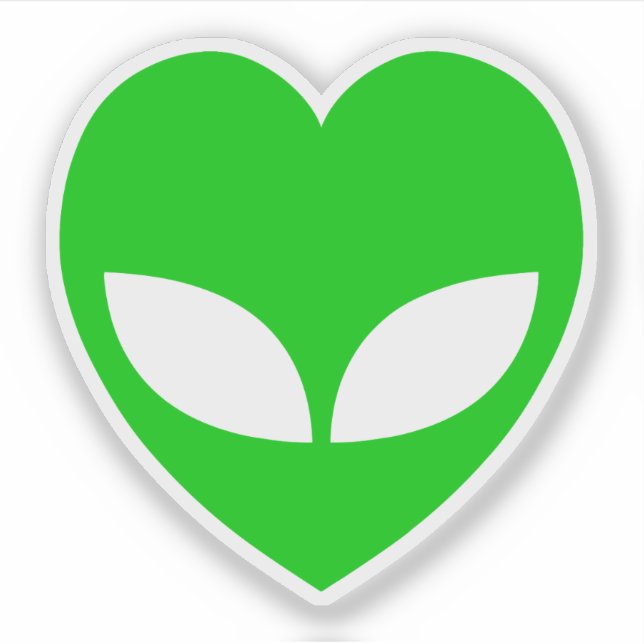 Alien Liebe Herz Aufkleber (Vorderseite)