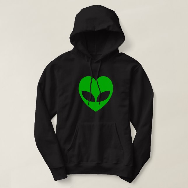 Alien Liebe Herz Hoodie (Design vorne)