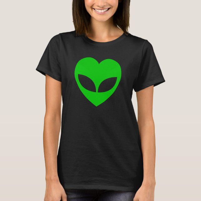 Alien Liebe Herz T-Shirt (Vorderseite)