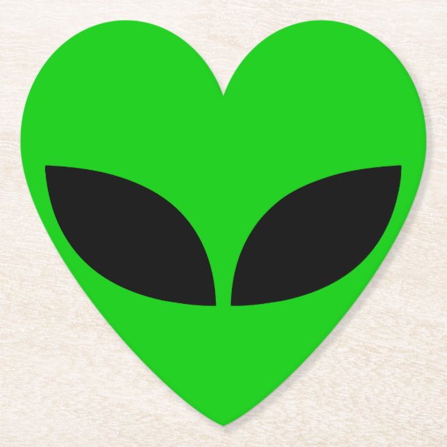 Alien Liebe Herz Untersetzer (Vorderseite)