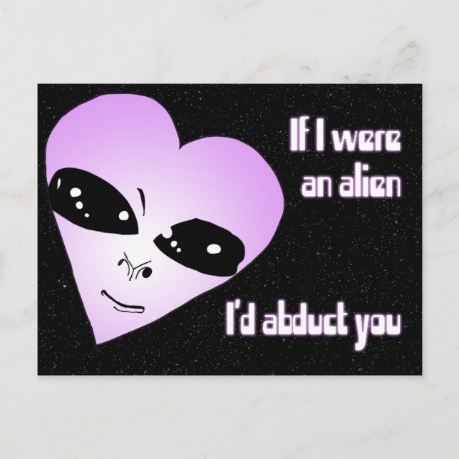 Alien Liebe Postkarte (Vorderseite)