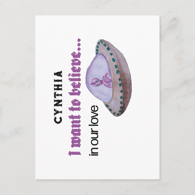 Alien Liebe Valentine Postkarte (Vorderseite)