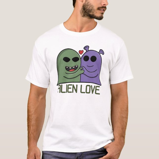 Alien-Liebes-Duo T-Shirt (Vorderseite)