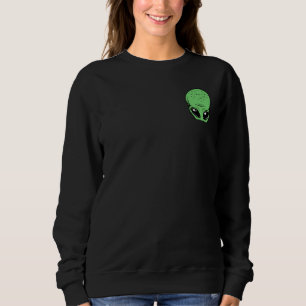 Alien liebt Niedliche Augen, die den grünen Kopf a Sweatshirt
