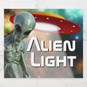 Alien Light Storm Area 51 Bierflaschenetikett