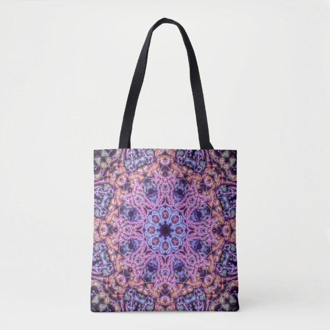 Alien Lila Psychedelic Kaleidoscopic Mandala (Vorderseite)