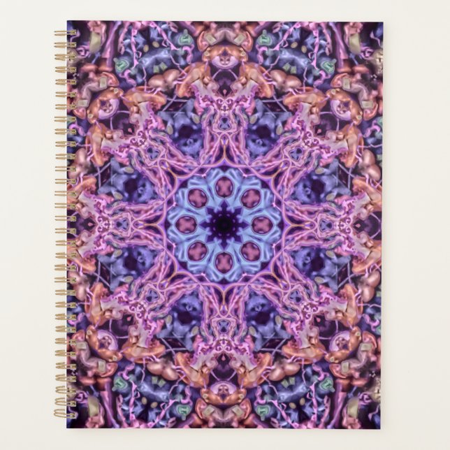 Alien Lila Psychedelic Kaleidoscopic Mandala Planer (Vorderseite)