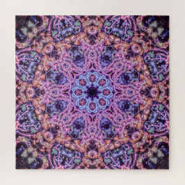 Alien Lila Psychedelic Kaleidoscopic Mandala Puzzle