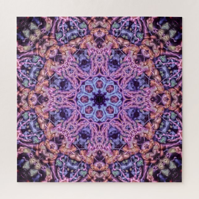 Alien Lila Psychedelic Kaleidoscopic Mandala Puzzle (Vertikal)