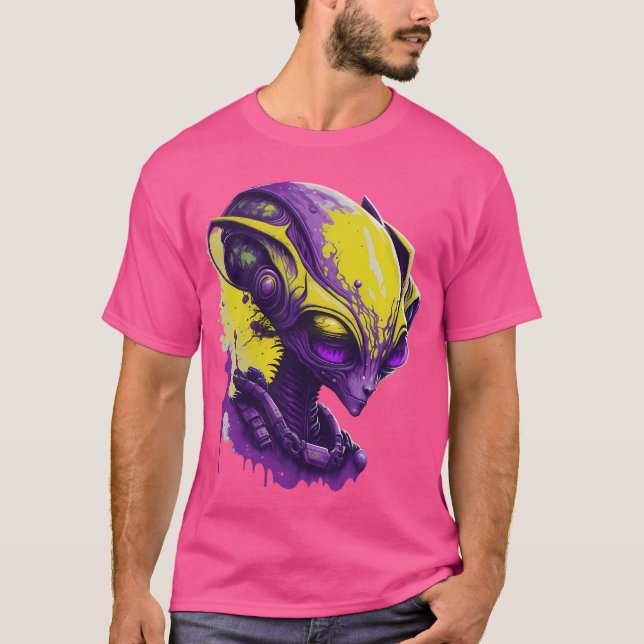 Alien Lila T-Shirt (Vorderseite)