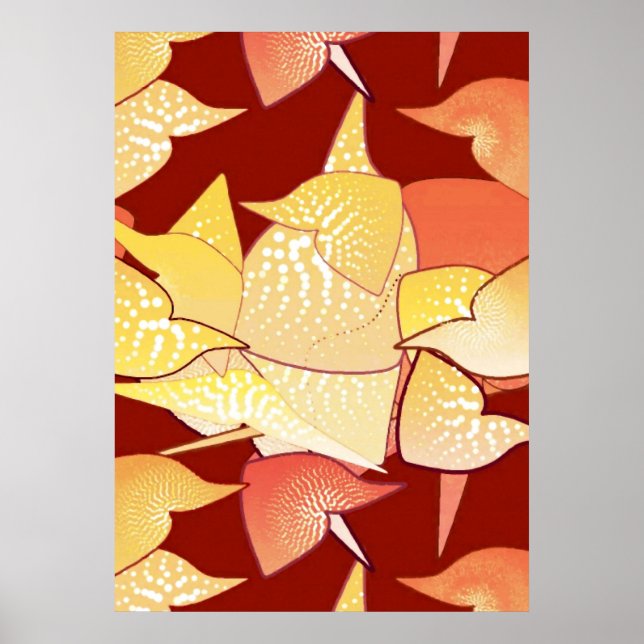 "Alien Lilies Abstrakt - Rost und Gold" Poster (Vorne)