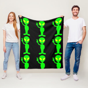 ALIEN LITTLE GREEN MAN BLANKET FLEECEDECKE
