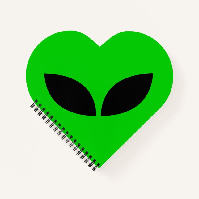 Alien Love Heart Paper Coaster Notizbuch (Vorderseite)