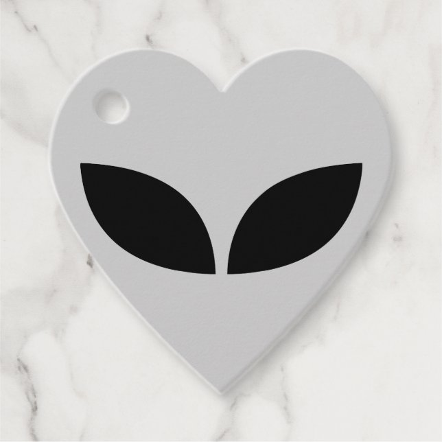 Alien Love Heart Papier Untersetzer Geschenkanhänger (Vorderseite)