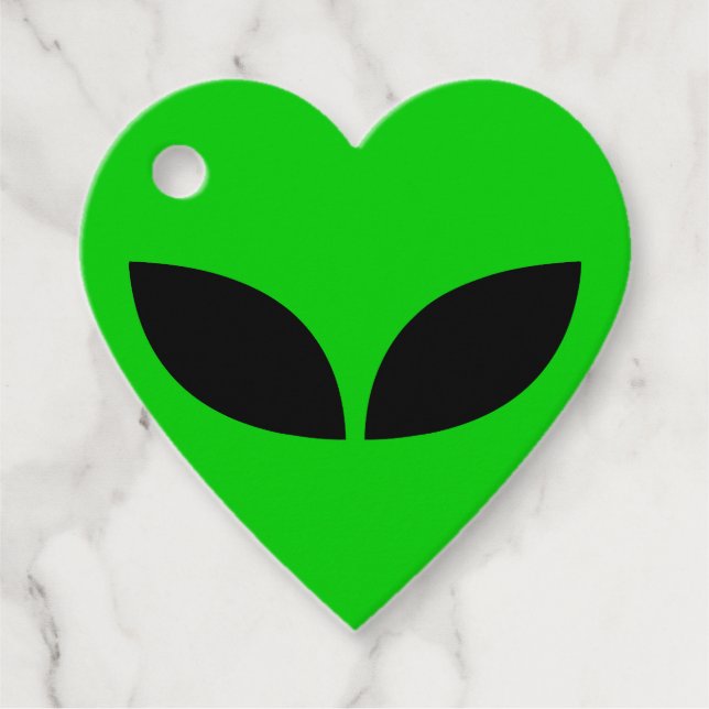 Alien Love Heart Papier Untersetzer Geschenkanhänger (Vorderseite)